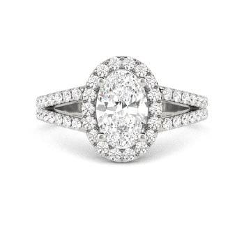 0.85ct VS2/F-G Round Natural Diamond Spiral Double Halo Designer Ring