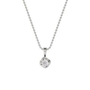 Love Knot Round Diamond Solitaire Pendant