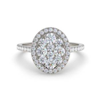 0.40ct Modern Oval Shaped Cluster Halo Ring