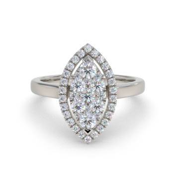 0.45ct Modern Round Diamond Cluster Halo Ring