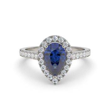 0.70ct Blue Sapphire and Diamond Cluster Ring