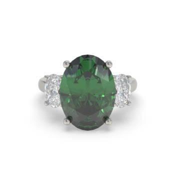 6.70ct Trilogy Emerald and Diamond Gemstone Ring
