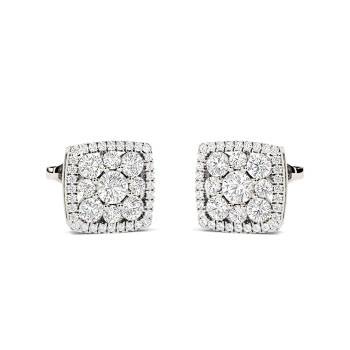 Classic Round Diamond Cluster Earrings