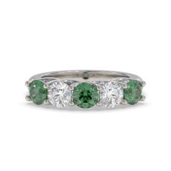 0.50ct Green Emerald and Diamond Eternity Ring