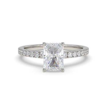 Radiant Diamond Shoulder Set Ring