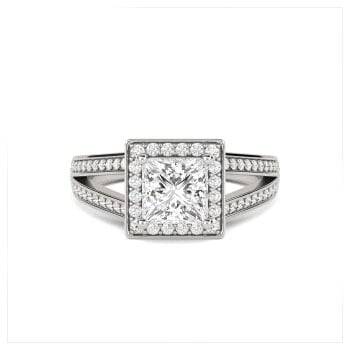 1.20ct VS1/F Heart Shaped Natural Diamond Single Halo Shoulder Set Ring