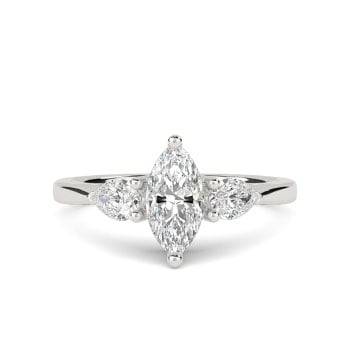 1.00ct SI1/E Shoulder Set Natural Diamond Engagement Ring