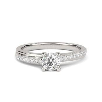 0.70ct SI2/G Classic Round Diamond Wishbone Eternity Ring