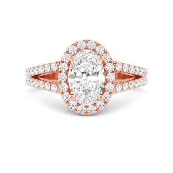 0.85ct VS2/F-G Round Natural Diamond Spiral Double Halo Designer Ring