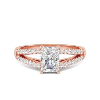 1.20ct SI2/F Princess Natural Diamond Double Halo Shoulder Set Ring