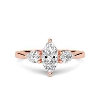 1.00ct SI1/E Shoulder Set Natural Diamond Engagement Ring
