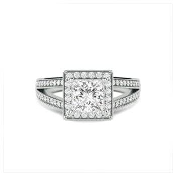 1.20ct VS1/F Heart Shaped Natural Diamond Single Halo Shoulder Set Ring
