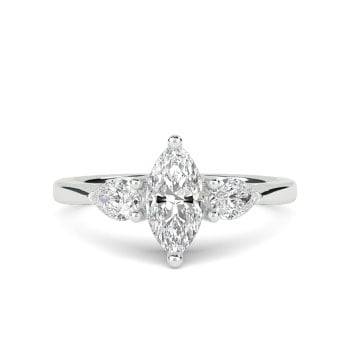1.00ct SI1/E Shoulder Set Natural Diamond Engagement Ring