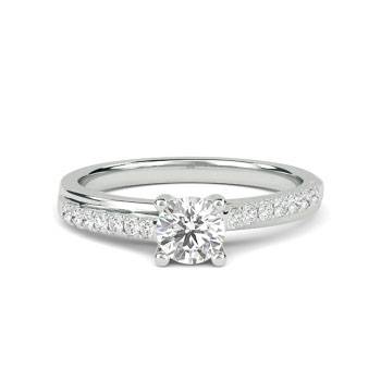 0.70ct SI2/G Classic Round Diamond Wishbone Eternity Ring