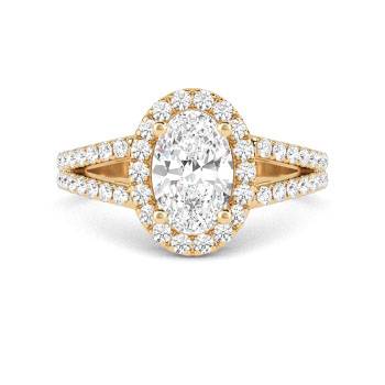 0.85ct VS2/F-G Round Natural Diamond Spiral Double Halo Designer Ring