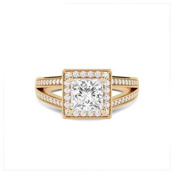 1.20ct VS1/F Heart Shaped Natural Diamond Single Halo Shoulder Set Ring