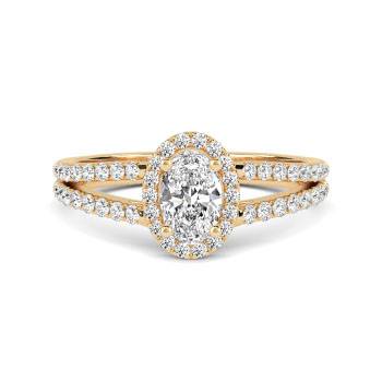 0.69ct VS/F-G Round Natural Diamond Cluster Earrings