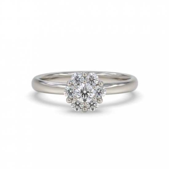 2.00ct Unique Twist Round Diamond Cluster Ring